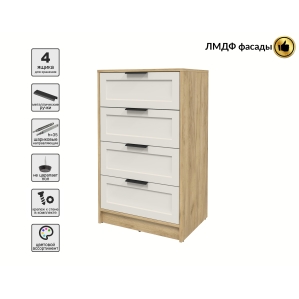 Kомод Тренд КТ-К60 (Дуб золотой ЛДСП/ Кашемир ЛМДФ) Ш600 В1020 Г451